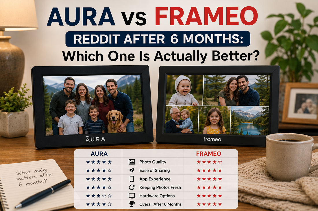 Aura vs Frameo: Six-Month Comparison