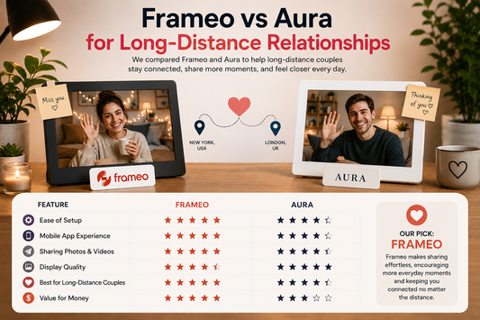 Frameo vs Aura for long-distance couples