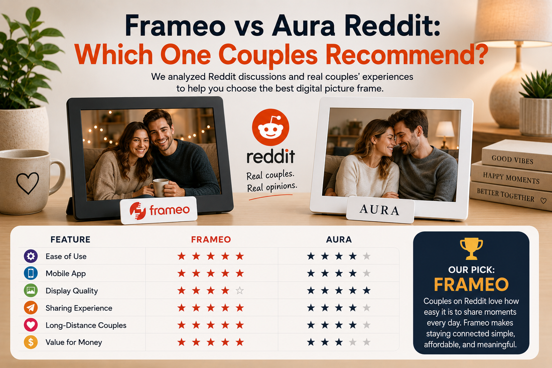 Frameo vs Aura: couple approved comparison