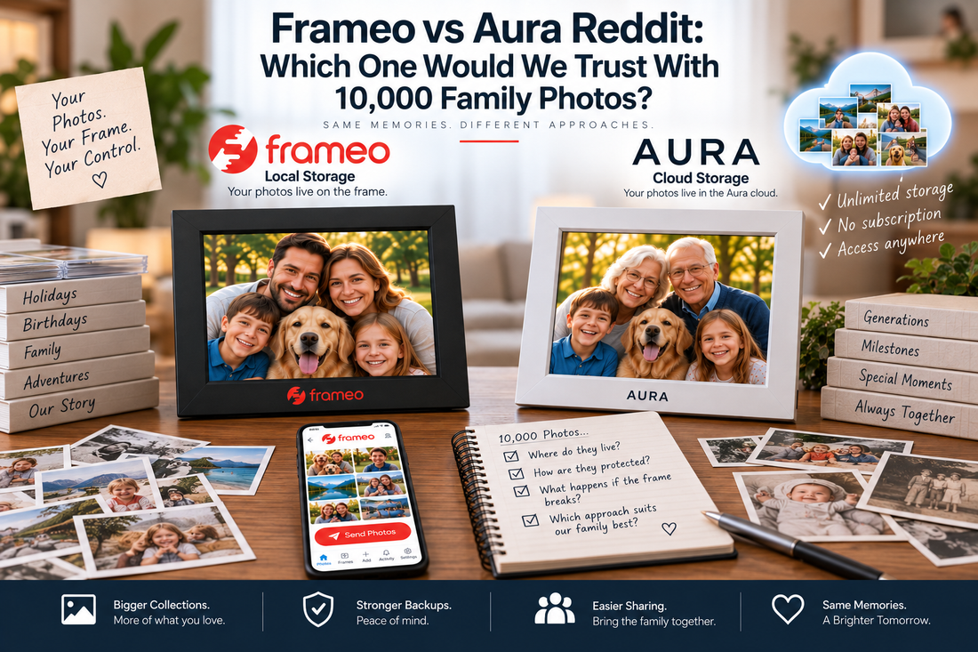 Frameo vs Aura: Family Photo Trust