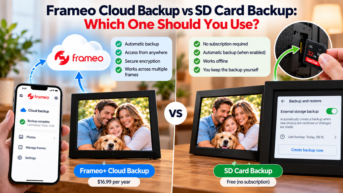 SD card vs cloud backup frameo
