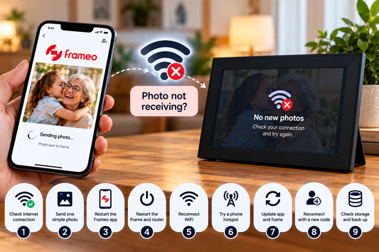 Frameo not receiving photos